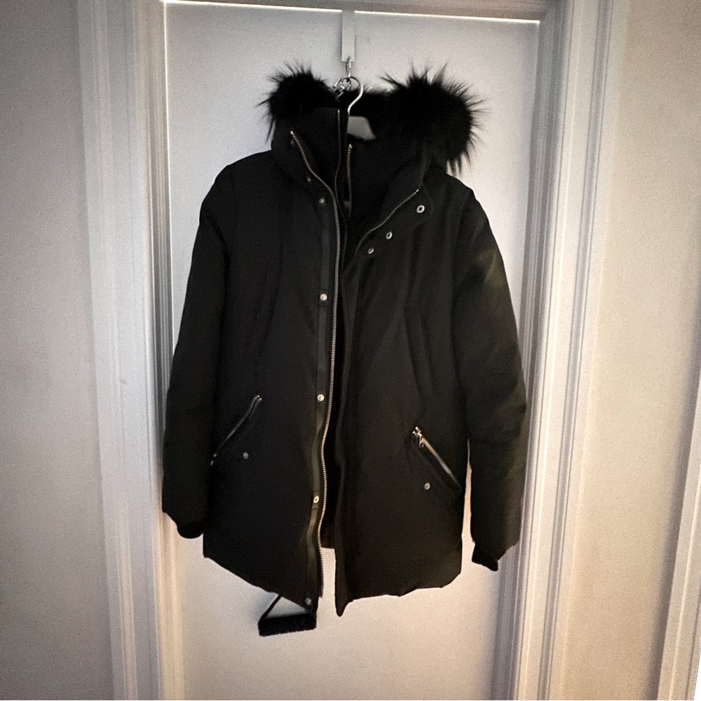 Mackage men’s down coat fur lined hood real fur authentic